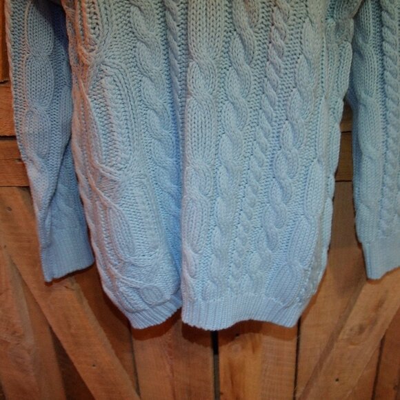 Vintage Perry Ellis America Women's Cable Knit Sweater- blue size s - Picture 2 of 5